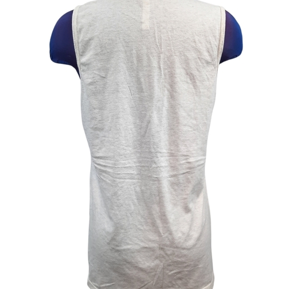 Fabletics Muscle Tank Top Open Sides Cream Heather Size Medium Women's - Picture 4 of 5